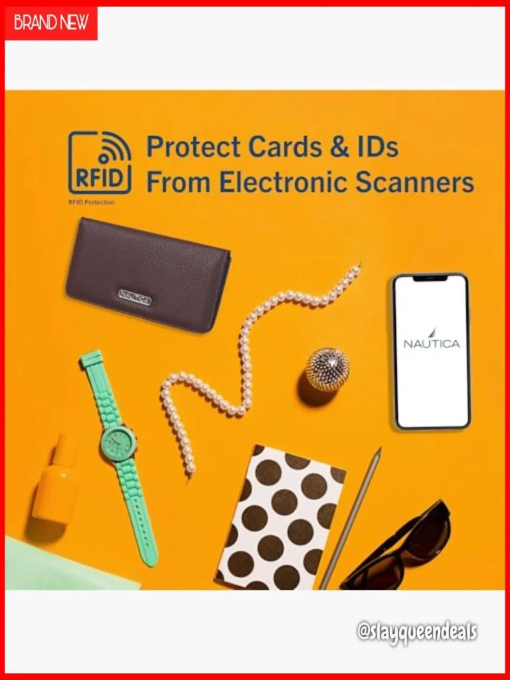 Slim RFID Blocking Wallet with Coin Purse and Phone Holder